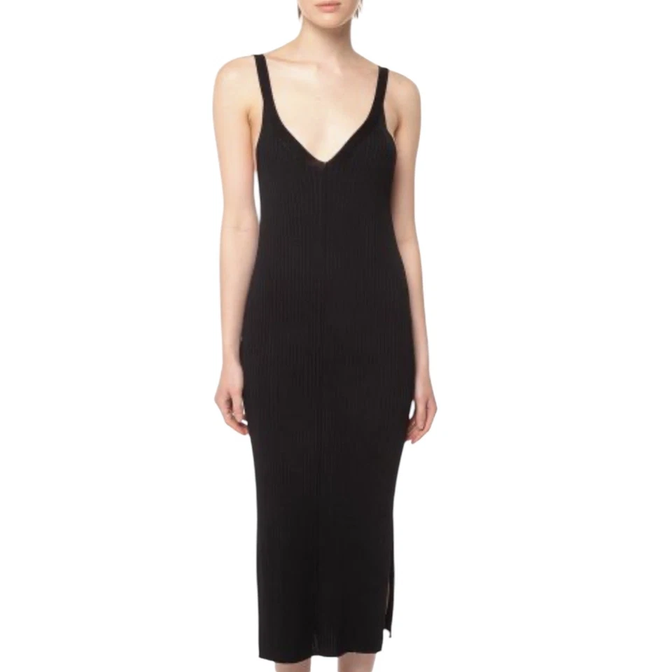 Vestido sin mangas Tom Tailor Denim para mujer negro sin mangas cami cuello en V midi talla L Foto 3 de 4