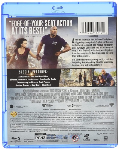 San Andreas (Blu-ray) Dwayne "The Rock" Johnson Carla Gugino (US IMPORT) - Picture 3 of 3