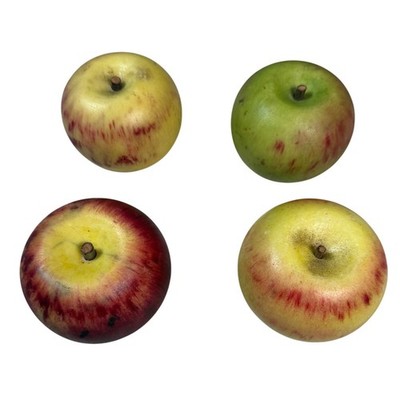 Vintage 60s Italian Carrara Marble Apples Set Heavy Stone Fruit Tablescape Deco