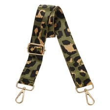 Purse Straps Replacement Crossbody with Light Gold Buckle, Dark Green Leopard