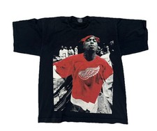 Men’s TUPAC Spitting Red Wing Pro Tag Made In USA 90’s THUG Life Black Shirt XL
