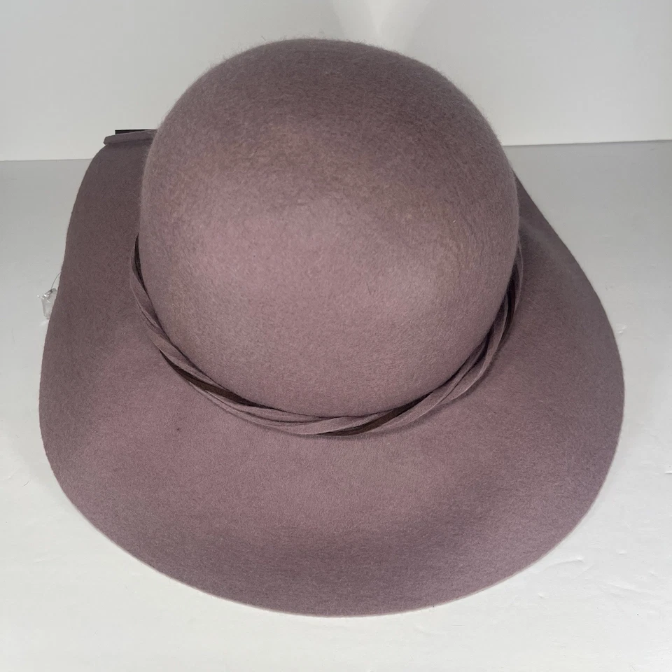 NUEVO Con Etiquetas APT.9 Malva Púrpura/Lavanda Sombrero Ala Floja con Lazo 100% Lana  Foto 4 de 4