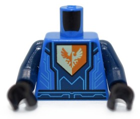 LEGO Minifigure Torso Blue Nexo Knights Clay Moorington armor falcon 70362 black