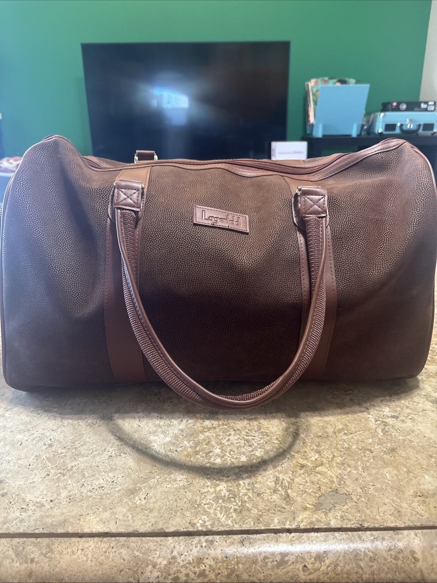 KARL LAGERFELD ブラウンレザー ビジネスバッグ Karl Lagerfeld Vintage Big Brown Leather Duffle Weekender Travel