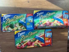 Ziploc Zip'N Steam Cooking Bags Lot Of 19 Large And Medium