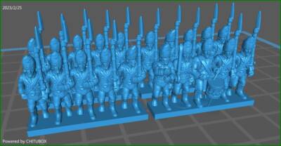 Saxon line Grenadiers btg 1806-10 - 4 Strips - Epic 15 mm Scale 