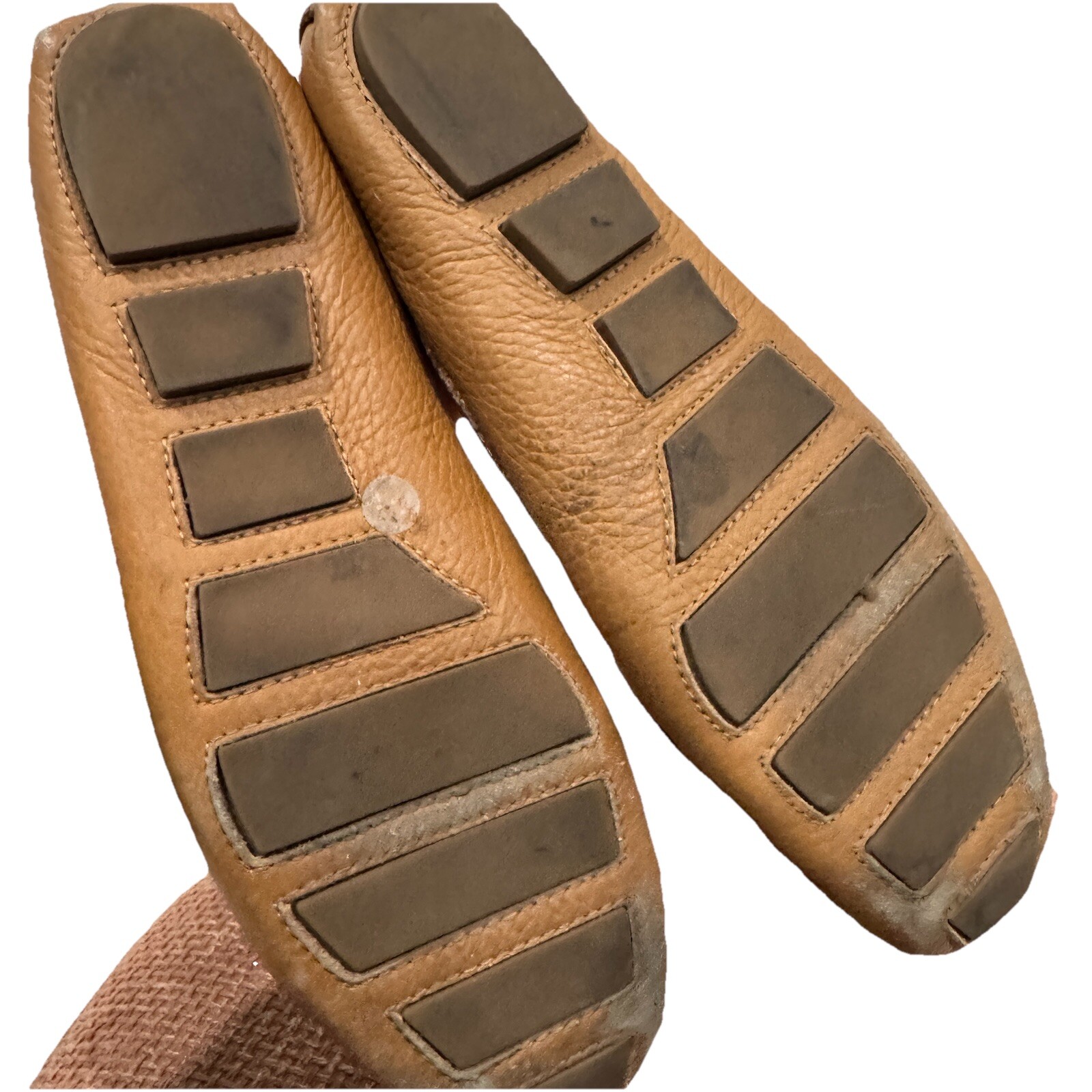 Tory Burch Camel PENNIE LOAFERS Pebble Leather Gold Slip-On Career Womens 9M thumbnail 6