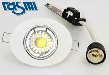 Set of 6 x white oval recessed 3000K LED GU10 downlight spotlight