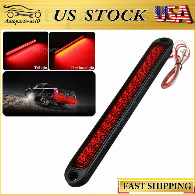 10" Sealed Truck& RV Trailer Light Bar LED 3rd Brake Lights Strip Red
