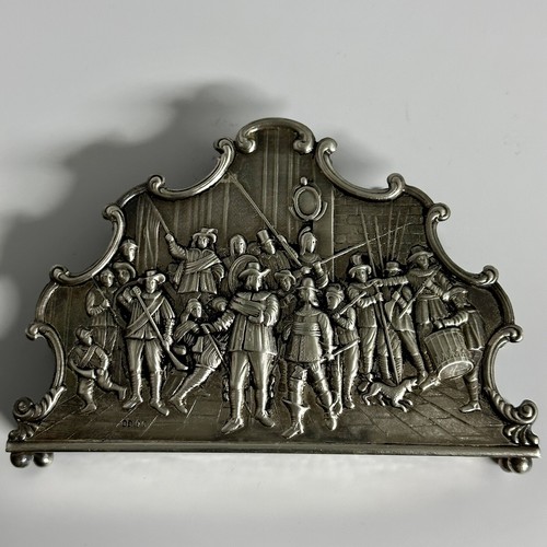 Dutch Embossed Zilpla Letters Holder Bills Napkins Rembrandt’s The Night Watch - Picture 9 of 10