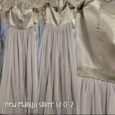 New Formal Dress prom Homecoming Event evening silver sz 0