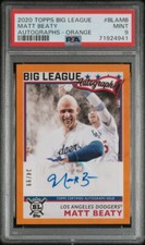 2020 Topps Big League Matt Beaty Auto Orange 34/99 #BLA-MB PSA 9 POP 1