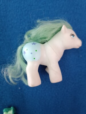 HASBRO My Little Pony BABY White White Green Stars Blue Blue Stars Vintage