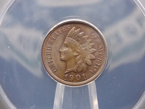 1901 Indian Head Cent Penny 1c ANACS MS63 BN #168 Unc BU Uncirculated ECC&C, Inc