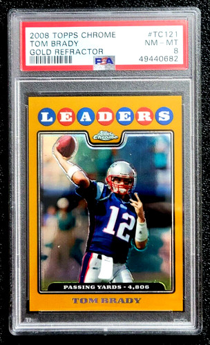 Tom Brady [Gold Refractor] #TC121 2008 Topps Chrome card