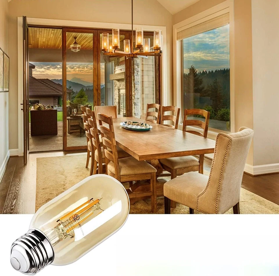 Diodesy 4PK LED T14 Filament Nostalgic Light Bulb 4W, 40W E26 2100K 315LM CRI90 - Image 2 of 4