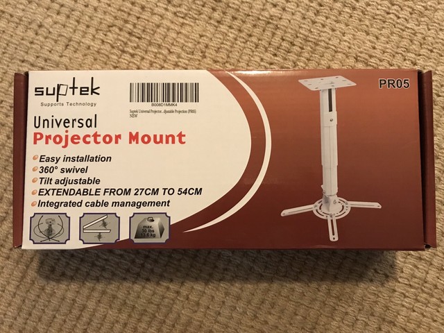 Suptek White Universal Projector Ceiling Mount Bracket Model Pr05