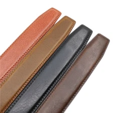 1.38inch Business Men Genuine Leather Ratchet Strap Gift Automatic Buckle Belt