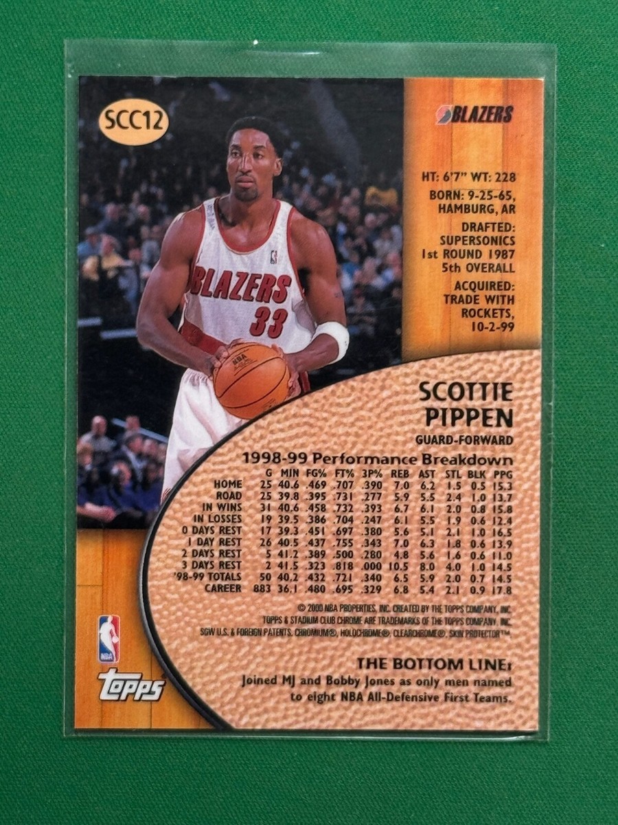 1999-00 Topps Stadium Club Scottie Pippen #SCC12 1999 NBA