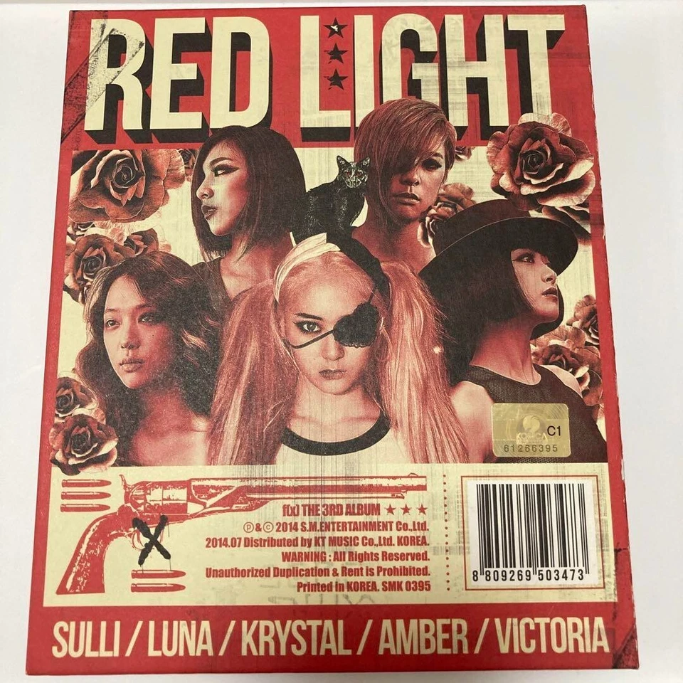 f(x) The 3rd Album CD Red Light Photocard Korea Press Wild Cats Ver USED - Image 2 of 4
