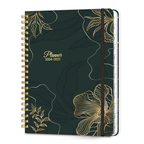 Planner 2024-2025 Academic Year 8.5” x 11”, Weekly & Monthly A4 BLACK GOLD-image