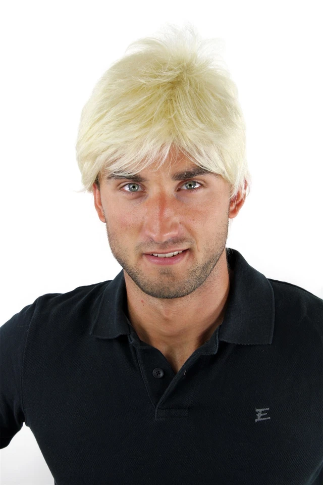 WIG ME UP Herrenperücke Männer Kurz Lässig Wild aufgestylt Modisch Platinblond GFW1169-613