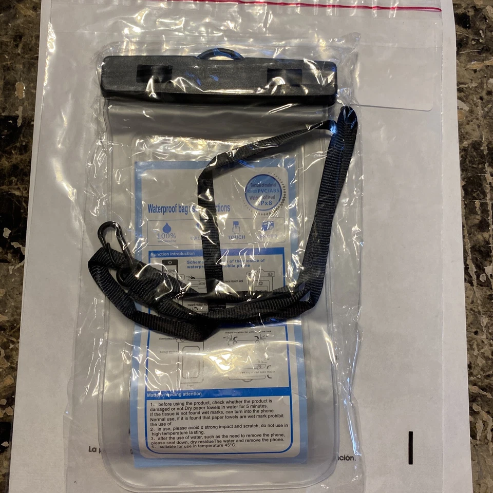 BOLSO Soporte Teléfono Impermeable con CORDÓN para iPhone, Samsung.  Teléfono inteligente todo Foto 2 de 2