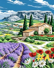 Mediterranean Village Printed Needlepoint Canvas FA127