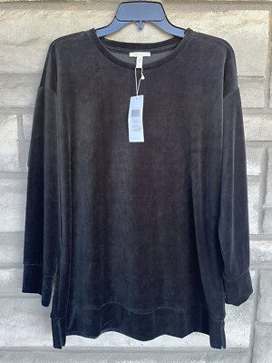 eileen fisher long velvet shirt