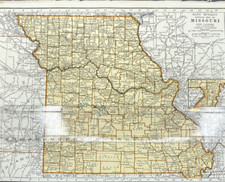 Missouri 1940's atlas Map Vintage