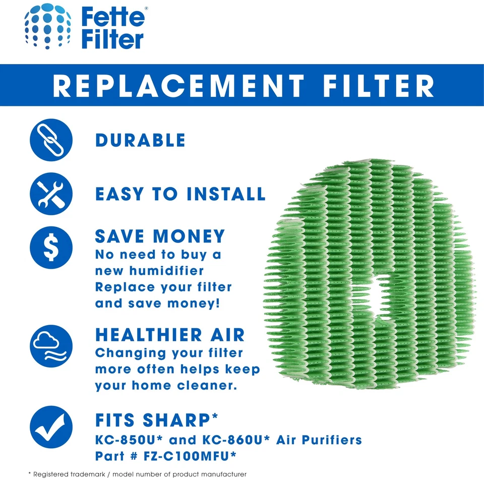 Filtro humidificador compatible con Sharp KC-850U y KC-860U - Parte # FZ-C100MFU Foto 3 de 4