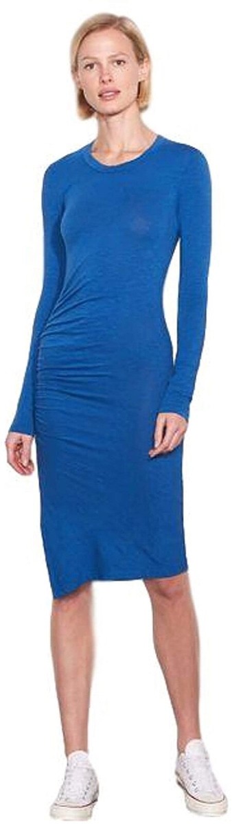 long sleeve ruched side dress Women's Mauve Soft Touch Long Sleeve Ruched Side Mini Dress