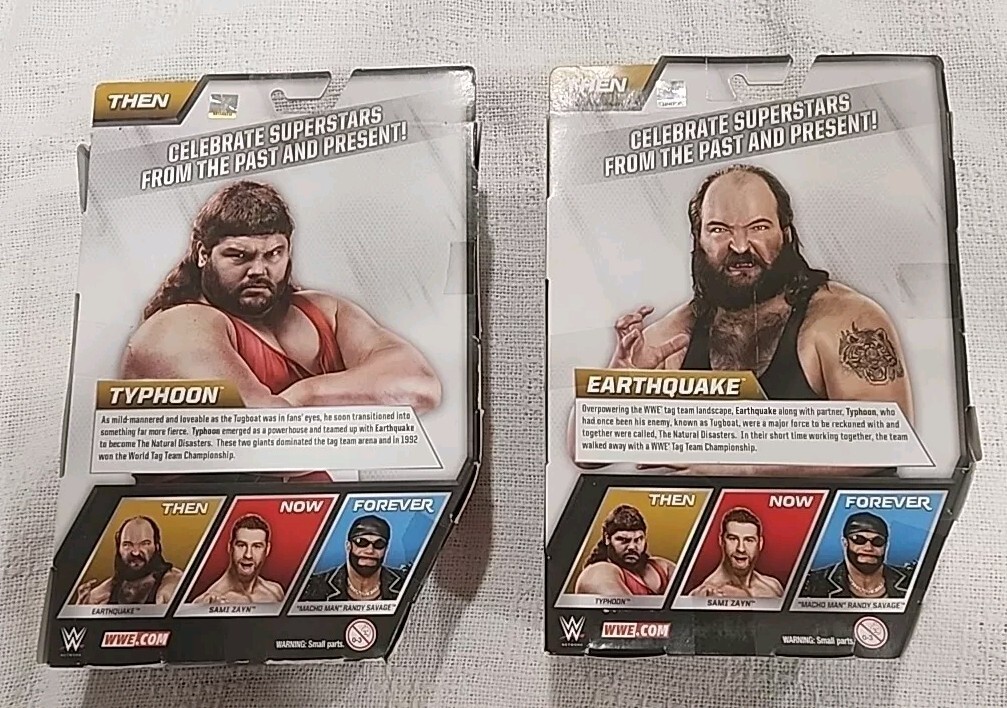 EARTHQUAKE & TYPHOON WWE ELITE THEN NOW FOREVER MATTEL NATURAL