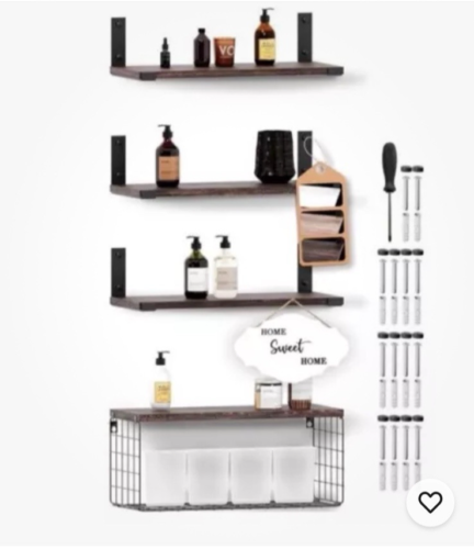 Diama Bathroom Shelves-Set of 3 Floating Shelves Bathroom, Organizer Shelf White