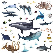 Removable 3D Removable Under The Sea Fish Wall Sticker DIY Ocean Animals Wall...
