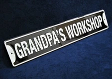 GRANDPA'S WORKSHOP *US MADE* 24"Embossed Metal Street Sign Man Cave Garage Décor