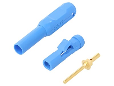 65.3339-23 Stecker 1,5mm Bananen blau vergoldet Isolation: PA Ø: 2,1mm STÄUBLI