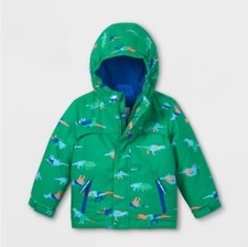Cat Jack 3 In 1 Toddler Zip Up Hoodie Dino Puffer Jacket Size 2T