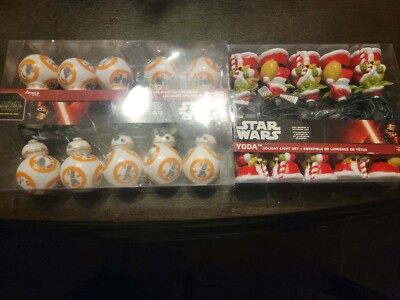Star Wars BB8 Robot & Yoda Christmas String Light Set of 10 Lights Decoration.