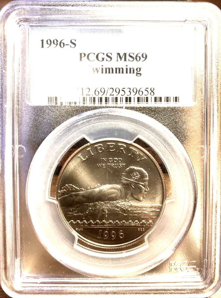1996-S Swimming Half $ PCGS MS69 Spot Free  HINT of Gold Toning - Image 3 of 4