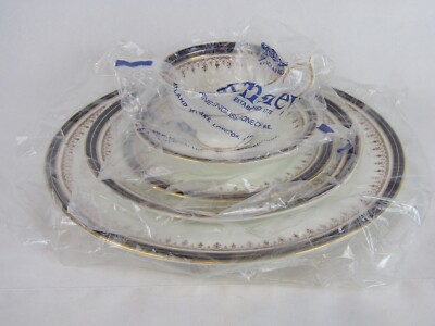Aynsley Bone China  Leighton  Cobalt Blue & Gold (5) Piece Serving Set-#1646-NEW
