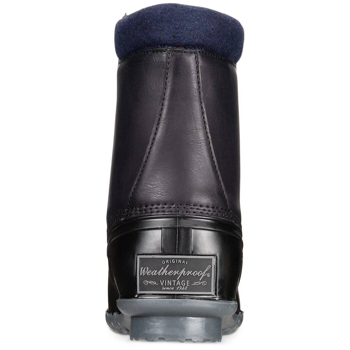 Weatherproof Vintage Mens Round Toe Lace Up Duck Boots Black 