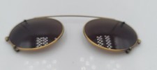 Vintage Calvin Klein 123C Gold Oval Metal Clip-On Sunglasses Frames Italy