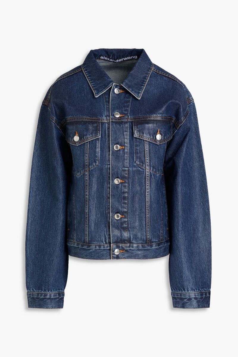 Alexander Wang Denim Trucker Coated Jacket Embossed Puff Alexander Wang Denim Trucker Coated Jacket Embossed Puff