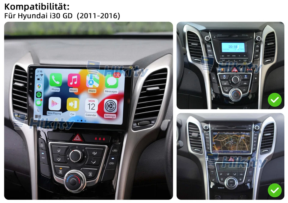 9" Android15 Autoradio Für Hyundai i30 GD mit DAB+ 4+64GB 8Core Carplay GPS Navi - Bild 2 von 4