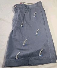 Vintage Orvis Stone Washed  Aged Embroided Tarpon Fishing Shorts RARE Size 40