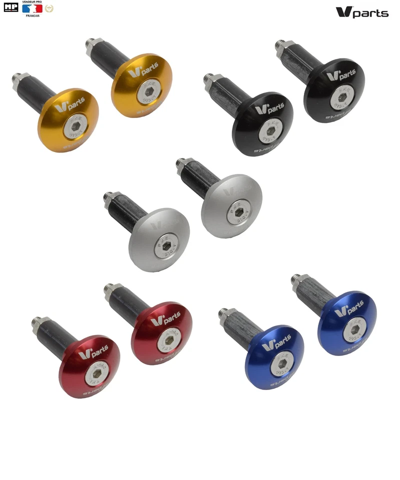 Jeu de 2 Embouts de guidon Ø12 mm Universel Moto Quad