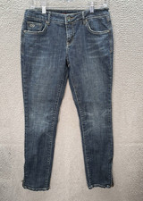 Pantalones de mezclilla C7P Chip And Pepper para mujer 11 azules Steamer Lane ajustados desgastados preppy