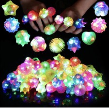10 Light up Flashing Rings Jelly Led Rubber Ring Party Favors Light Up Rings