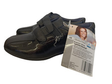 Betty May Damen Comfort Slipper Gr. 40 EU flache Halbschuhe schwarz Kroko-Optik